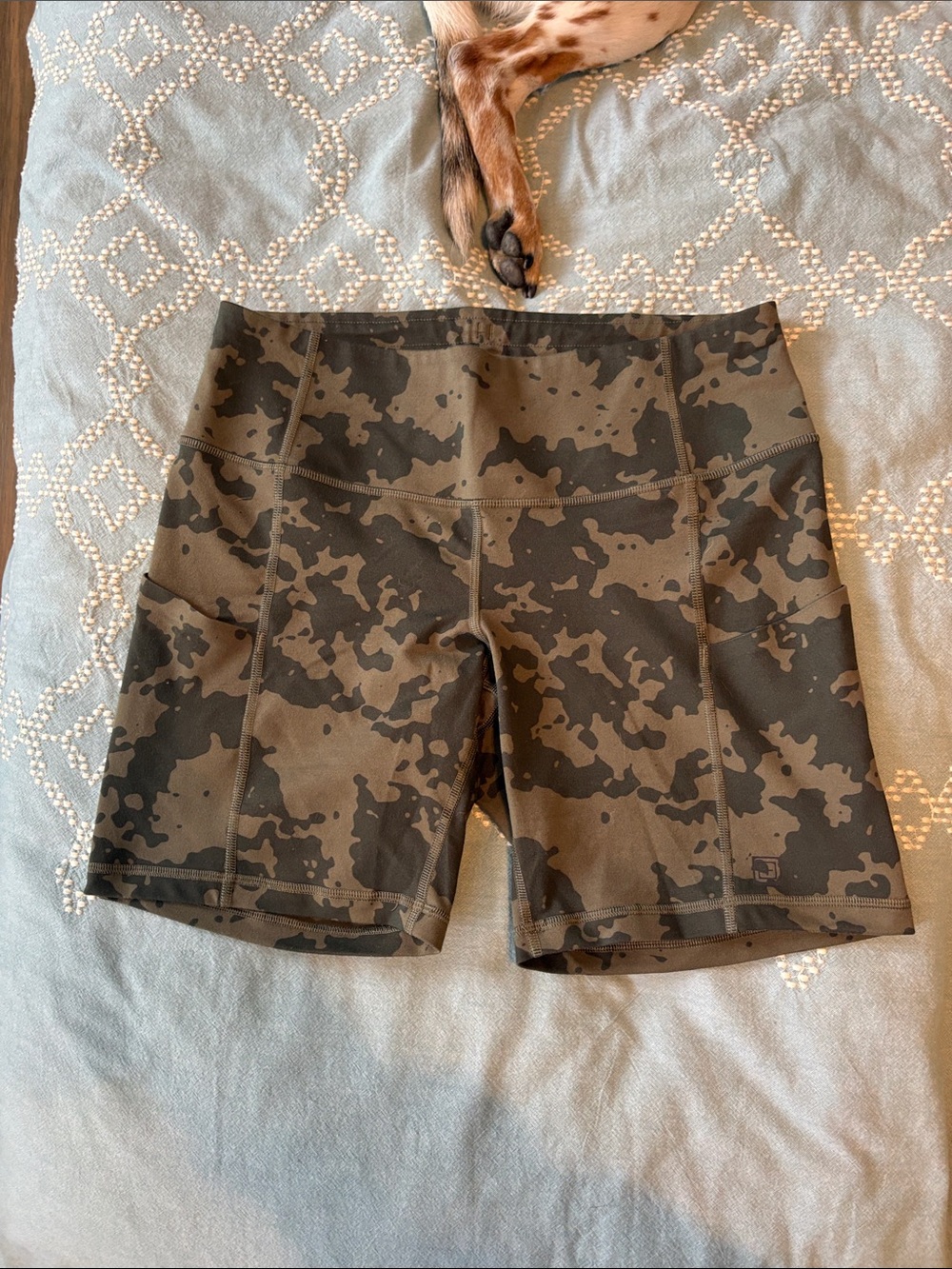5.11 Tactical Women’s Olive and Black Camo Athletic Shorts